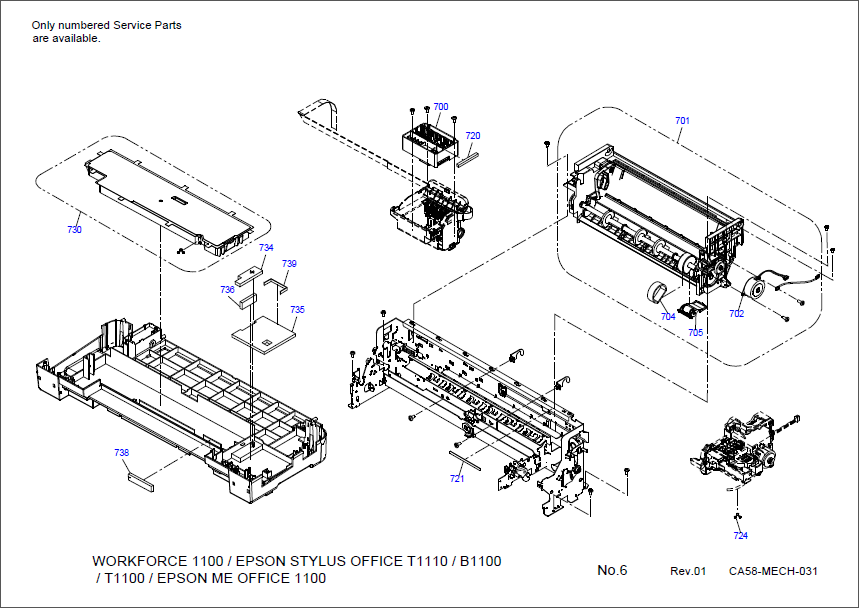 Epson Stylus Office T1110 B1100 T1100 1100 Parts Manual-4
